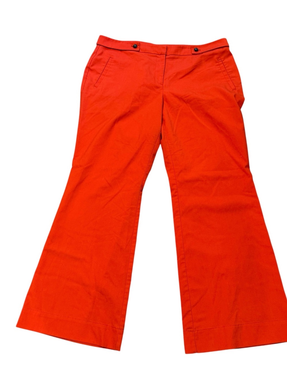 ANN TAYLOR LOFT Pants Red Boot-Cut Sailor Pockets Women Sz 14 Patriotic Stretch